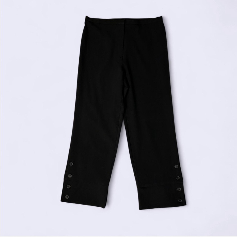 Culture NYC Y2K Black Mid-Rise Grunge Capri Dress Pants w Button Hem - Size 6